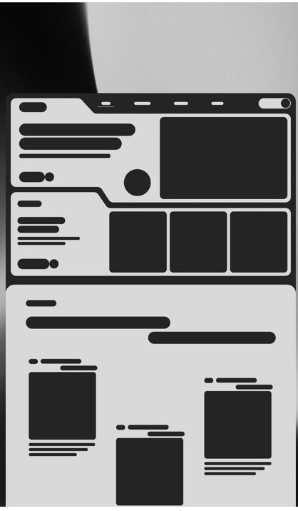 User supplied screenshot of the grayscale wireframe
